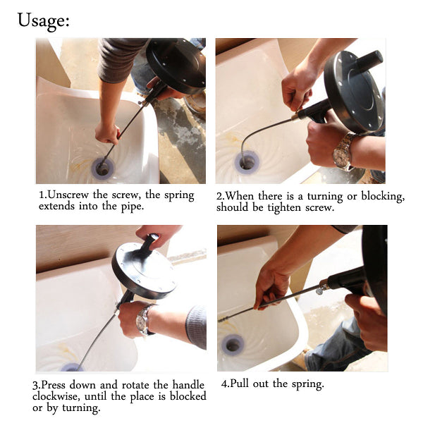 clog cable cleaner usage instructions