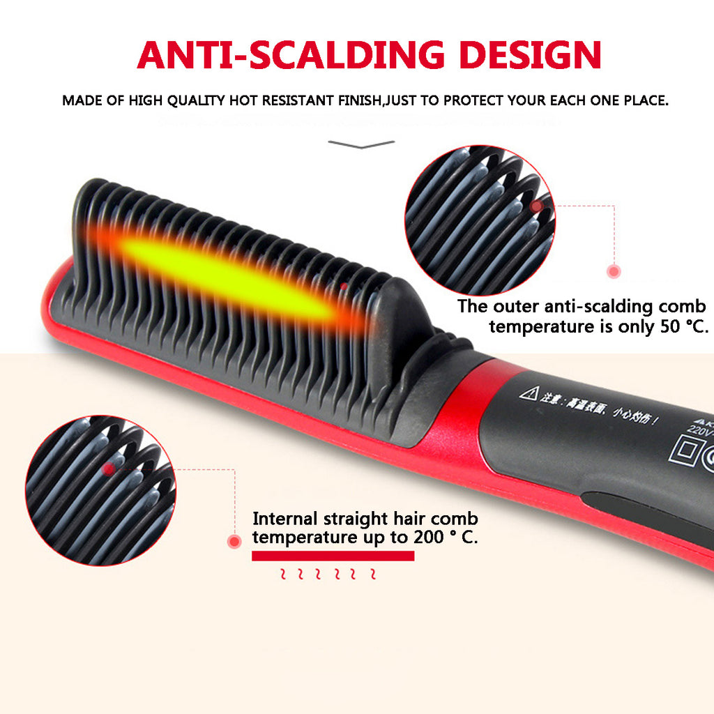 2 in 1 29W Electric Fast Hair Straightener Curling Styling Brush Comb Curler Iron
