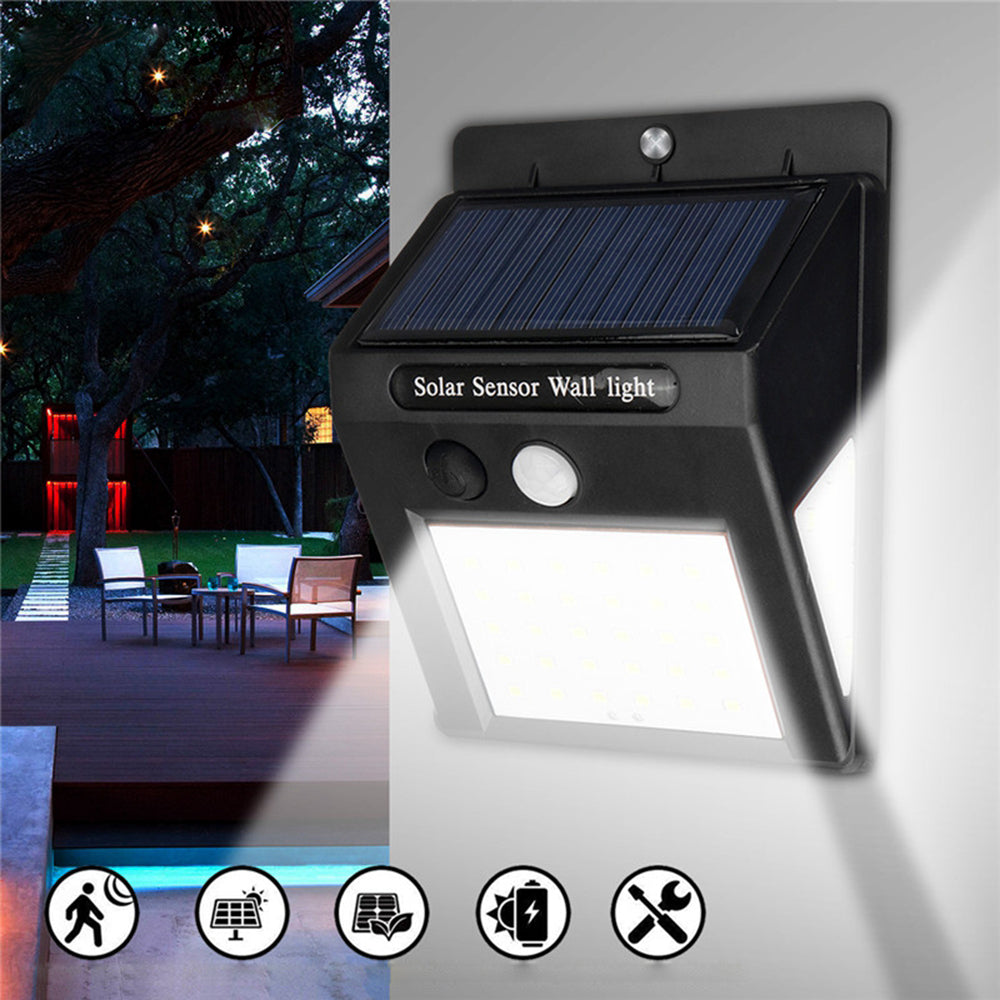 2pcs LED Solar Power Light PIR Motion Sensor Garden Yard Wall Lamp Security Outdoor
