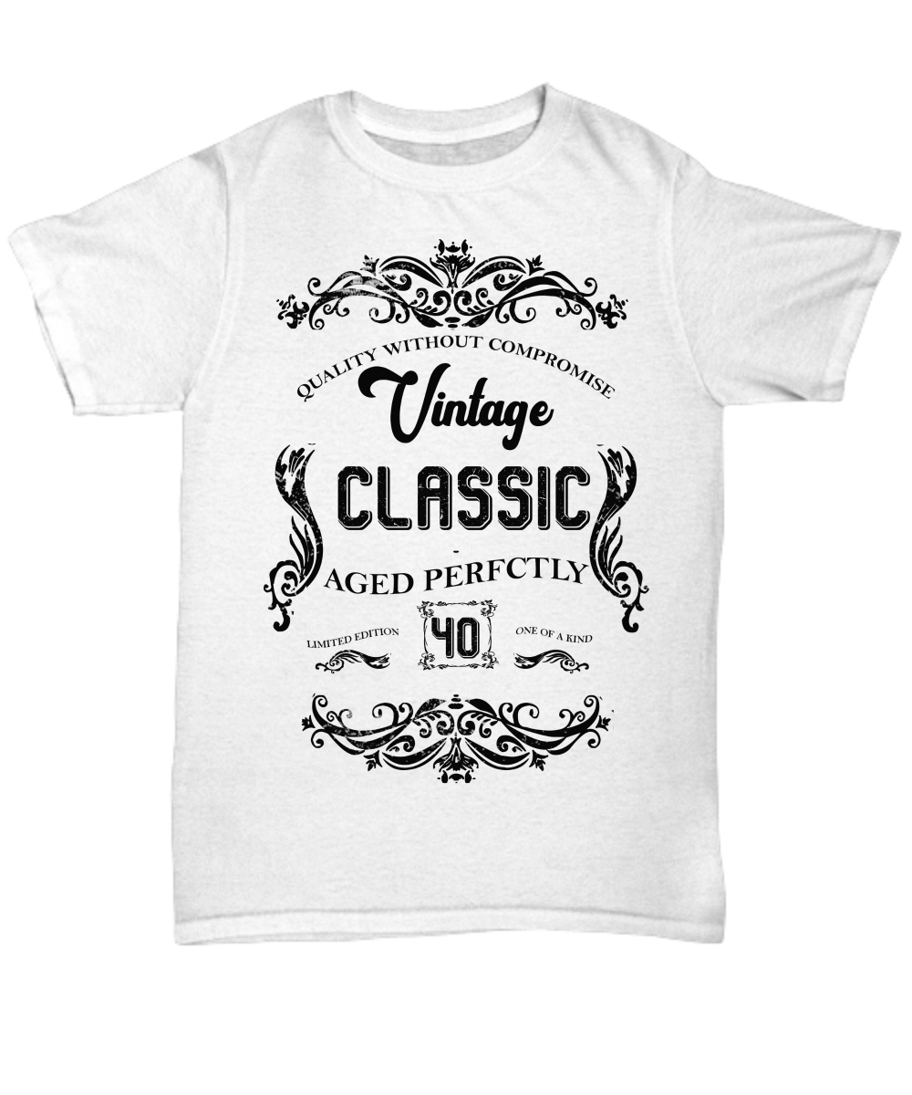 Vintage Classic White Shirt - Aged Perfectly Perfect Birthday Gifts for Dad, Men - Extreme Fathers Day Gifts Ideas for Him from Son, Daughter, Wife - Cool Presents For Father