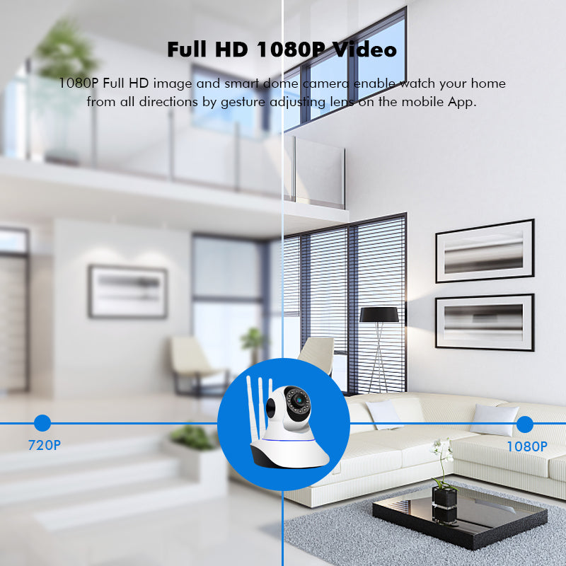 WiFi Smart Wireless IP Camera Home Security Surveillance Pan&Tilt Outdoor Security Camera Two Way Audio Motion Detection Clear Night Vision