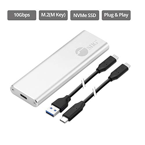 SIIG Drive Enclosure M.2 - USB 3.1 Type C Host Interface - UASP Support External - Silver