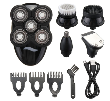 Razr XT™ 5 In1 Washable 4D Rechargeable Cordless  Electric Head Shaver Beard Trimmer Razor
