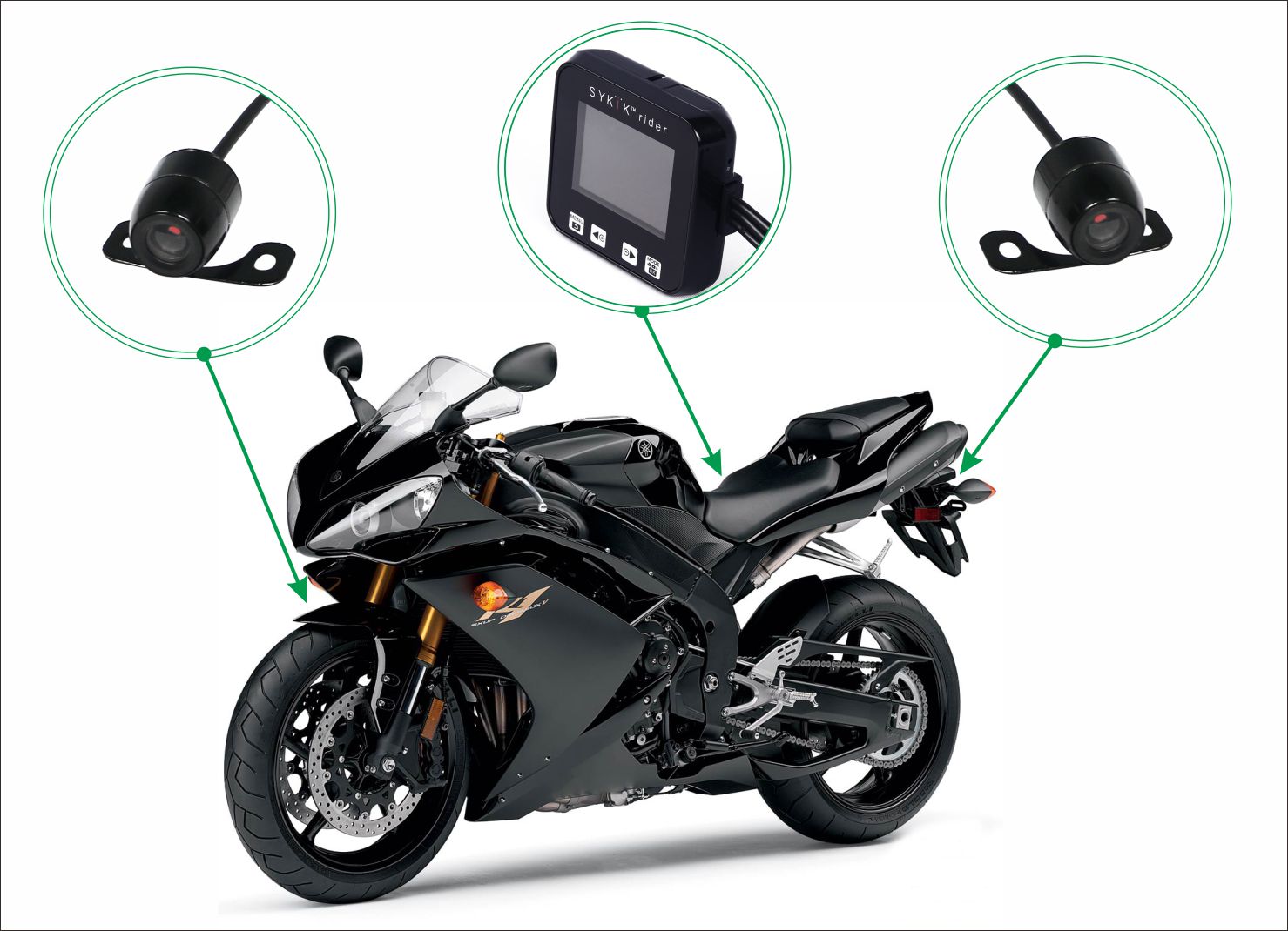 Sykik Rider CR1 Motorcycle Camera with Smart Park