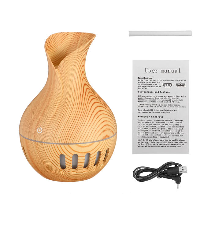 USB Air Purifier Aromatherapy Essential Oil Diffuser Humidifier Ultrasonic LED  Seven Color Light and Easy to Clean