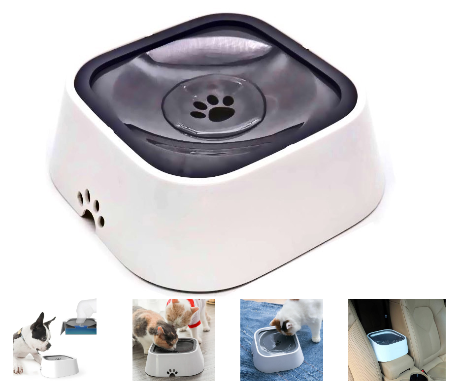 Portable Pet Water Bowl Anti-Overflow Design Dog Cat Slow Water Feeder Dispenser