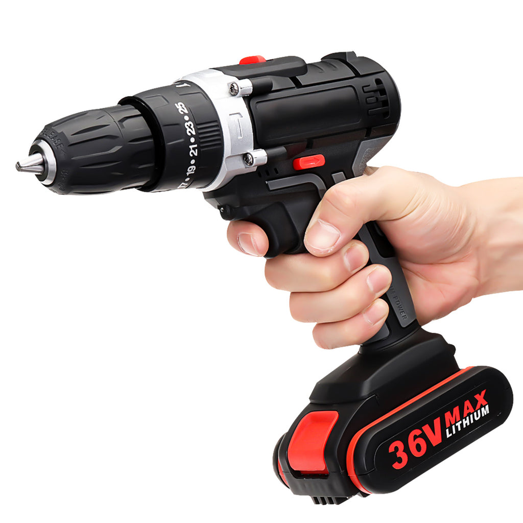 Multifunctional Two Speed Variable Electric Power Cordless High Impact Hand Drill Machine Home DIY Electric Power Tools