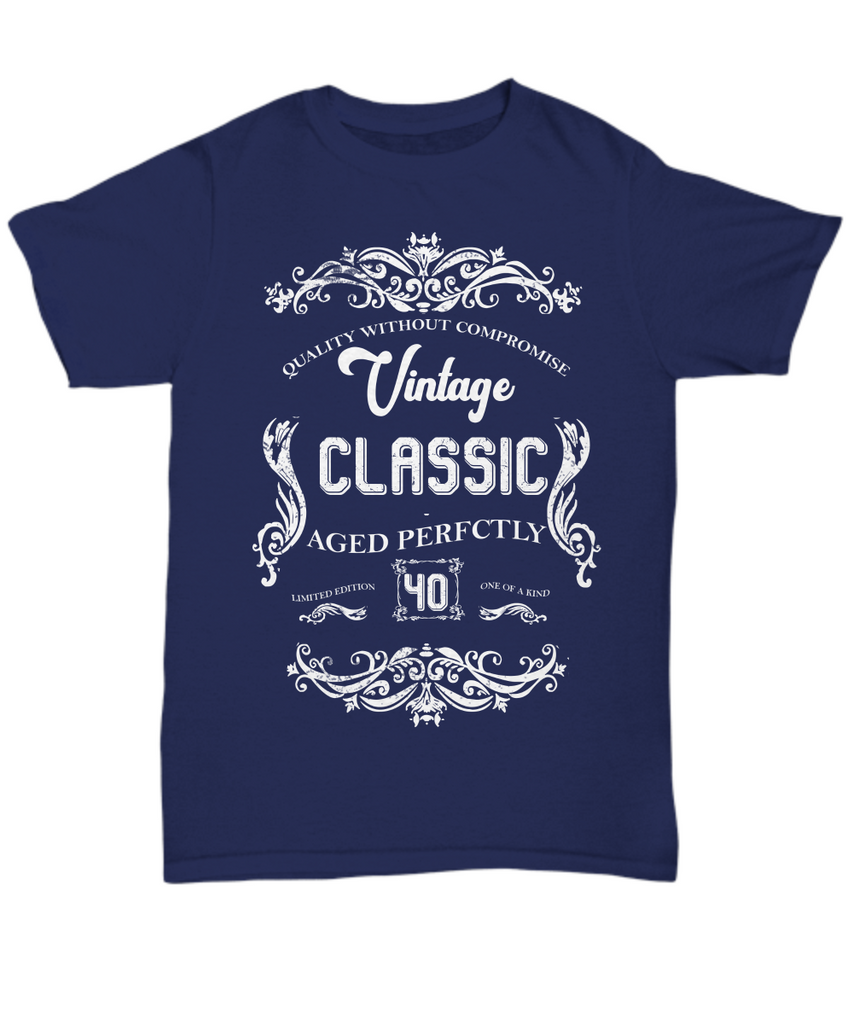 Vintage Classic Blue Shirt - Aged Perfectly Perfect Birthday Gifts for Dad, Men - Extreme Fathers Day Gifts Ideas for Him from Son, Daughter, Wife - Cool Presents For Father