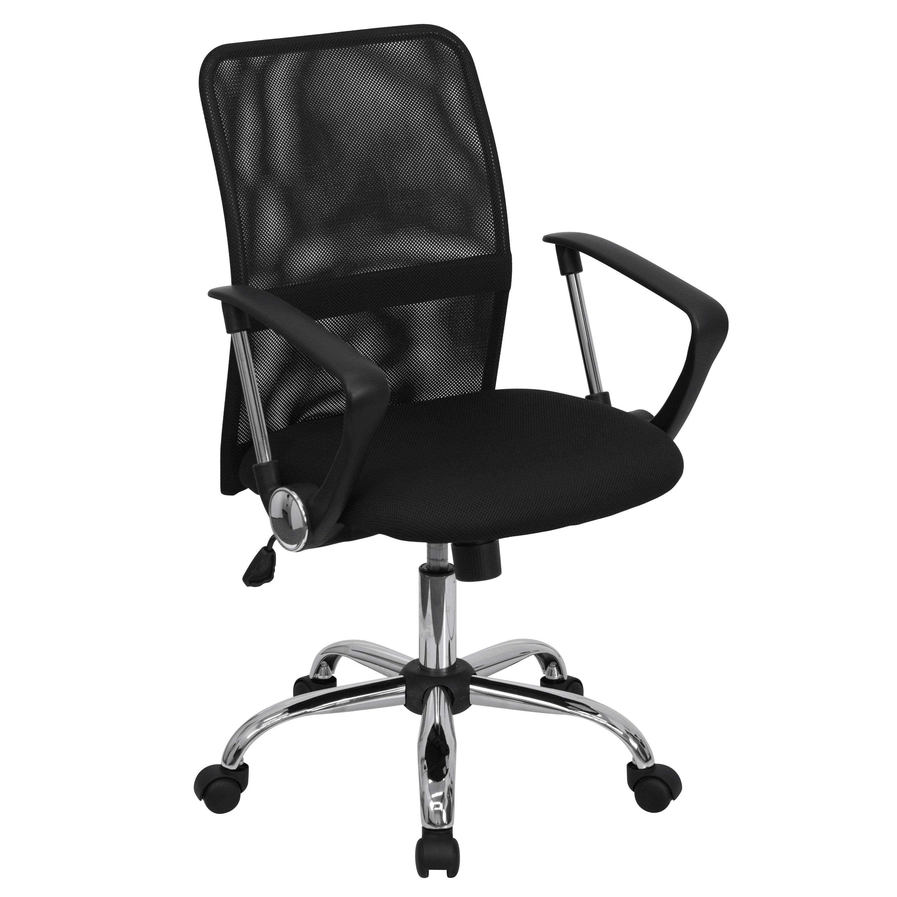 Mid-Back Mesh Swivel Task Office Chair with Lumbar Support Band and Arms