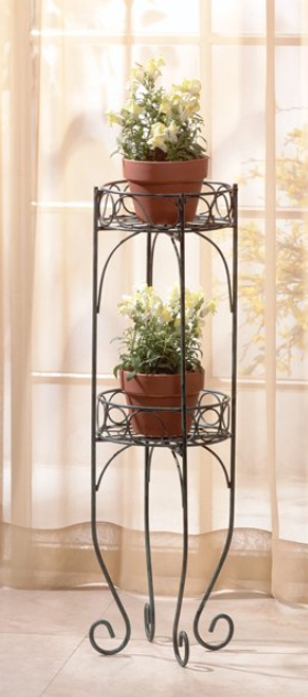 Tall Plant Stand,Two-Tier Corner Metal House Plant Stand